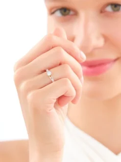 Pierścionek z żółtego i białego złota z brylantami - 0,39 ct - próba 585