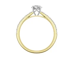 Pierścionek z żółtego i białego złota z brylantami - 0,52 ct - próba 585