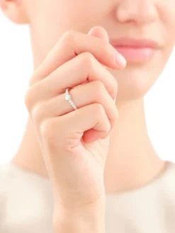 Pierścionek z żółtego i białego złota z brylantami - 0,52 ct - próba 585