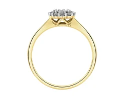 Pierścionek z żółtego i białego złota z brylantami - 0,20 ct - próba 585