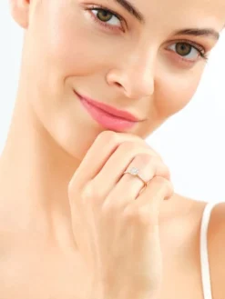 Pierścionek z żółtego i białego złota z brylantami - 0,18 ct - próba 585