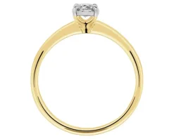 Pierścionek z żółtego i białego złota z brylantem - 0,20 ct - próba 585
