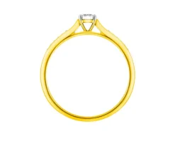 Pierścionek z żółtego i białego złota z diamentami - 0,09 ct - próba 375
