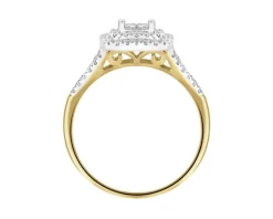 Pierścionek z żółtego i białego złota z diamentami - 0,45 ct - próba 585