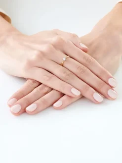 Pierścionek z żółtego i białego złota z brylantem - 0,05 ct - próba 750