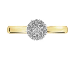 Pierścionek z żółtego i białego złota z diamentami - 0,05 ct - próba 375