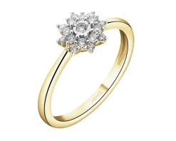 Pierścionek z żółtego i białego złota z brylantami - 0,15 ct - próba 585