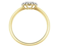 Pierścionek z żółtego i białego złota z brylantami - 0,15 ct - próba 585