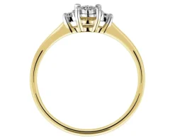 Pierścionek z żółtego i białego złota z brylantami - 0,08 ct - próba 585