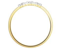 Pierścionek z żółtego i białego złota z diamentami - 0,02 ct - próba 585