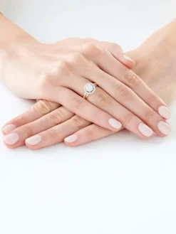 Pierścionek z żółtego i białego złota z brylantami - 0,43 ct - próba 585