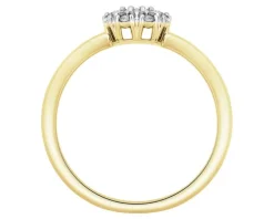 Pierścionek z żółtego i białego złota z brylantami - 0,15 ct - próba 585