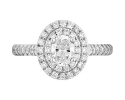 Pierścionek z żółtego i  białego złota z diamentami - SI1/H - 1,00 ct - próba 585