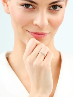 Pierścionek z żółtego i białego złota z brylantami - 0,25 ct - próba 585