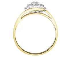 Pierścionek z żółtego i białego złota z brylantami - 0,05 ct - próba 375