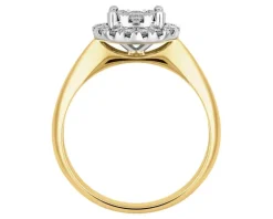 Pierścionek z żółtego i białego złota z brylantami - 0,52 ct - próba 585