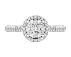 Pierścionek z żółtego i białego złota z brylantami - 0,34 ct - próba 585