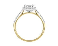 Pierścionek z żółtego i białego złota z brylantami - 0,34 ct - próba 585