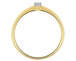 Pierścionek z żółtego i białego złota z brylantem - 0,01 ct - próba 585