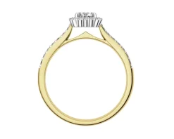 Pierścionek z żółtego i białego złota z brylantami - 0,44 ct - próba 585