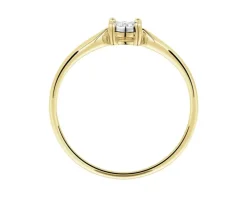 Pierścionek z żółtego i białego złota z brylantem - 0,03 ct - próba 585