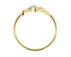 Pierścionek z żółtego i białego złota z brylantem - 0,02 ct - próba 585