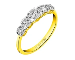 Pierścionek z żółtego i białego złota z brylantami - 0,40 ct - próba 585