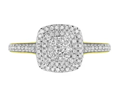 Pierścionek z żółtego złota z diamentami - 0,25 ct - próba 585