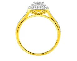 Pierścionek z żółtego złota z diamentami - 0,25 ct - próba 585