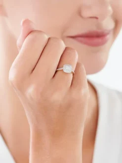 Pierścionek z żółtego złota z diamentami - 0,25 ct - próba 585