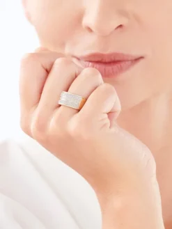 Pierścionek z żółtego złota z diamentami - 0,30 ct - próba 585