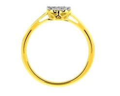 Pierścionek z żółtego złota z brylantami - 0,26 ct - próba 585