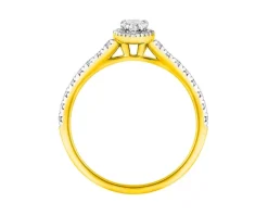 Pierścionek z żółtego złota z diamentami - SI2/H - 0,60 ct - próba 585