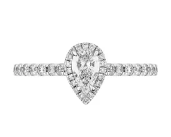 Pierścionek z żółtego złota z diamentami - SI2/H - 0,60 ct - próba 585