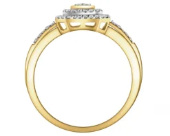 Pierścionek z żółtego złota z brylantami - 0,26 ct - próba 585