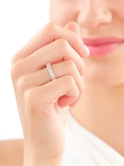 Pierścionek z żółtego złota z diamentami - 0,80 ct - próba 585