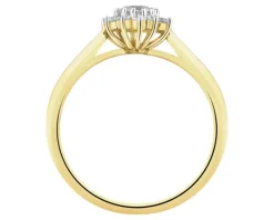 Pierścionek z żółtego złota z brylantami laboratoryjnymi - 0,53 ct - próba 585
