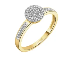 Pierścionek z żółtego złota z diamentami - 0,15 ct - próba 585