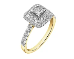 Pierścionek z żółtego złota z diamentami - 1,00 ct - próba 585