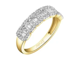 Pierścionek z żółtego złota z diamentami - 0,49 ct - próba 585