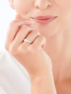 Pierścionek z żółtego złota z brylantami - 0,20 ct - próba 585