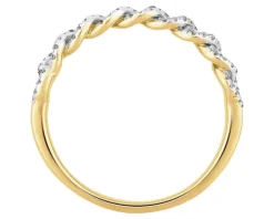 Pierścionek z żółtego złota z diamentami - 0,19 ct - próba 585