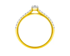 Pierścionek z żółtego złota z diamentami - 0,40 ct - próba 585