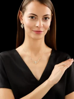 Pierścionek z żółtego złota z brylantami - 0,30 ct - próba 585