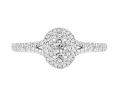 Pierścionek z żółtego złota z diamentami - 0,50 ct - próba 585