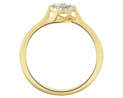 Pierścionek z żółtego złota z diamentami - 0,07 ct - próba 585