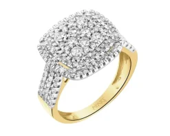 Pierścionek z żółtego złota z diamentami - 1,00 ct - próba 585