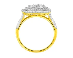 Pierścionek z żółtego złota z diamentami - 1,00 ct - próba 585