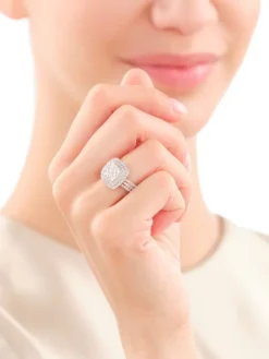 Pierścionek z żółtego złota z diamentami - 1,00 ct - próba 585