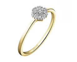 Pierścionek z żółtego złota z diamentami - 0,09 ct - próba 585